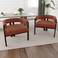 thumbnail image 1 of LUCKHAO   Modern Accent Chair Set of 2 , Upholstered Armchair with Open Back 3 Legs Barrel Dining Chair Comfy Side Chair for Living Room/Bedroom/Dining Room, 1 of 13