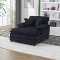 thumbnail image 1 of LUCKHAO Modern Chaise Longue Indoor with Movable Ottoman , 56.3 Inch Corduroy single sofa With 2 toss pillows ,Comfy Sofa- Deep Seat Couch for Living Room ﻿, 1 of 21