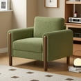 thumbnail image 1 of Oversized Accent Chair, Upholstered Living Room Chairs Single Sofa Chair with Walnut Legs, Curved handrail, Green, 1 of 19