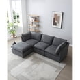 thumbnail image 1 of LUCKHAO Oversized Modular Sectional Sofa with Movable Ottoman, Chenille Cloud Couches Set for Living Room, Modern DIY Combination Convertible U / L Shaped Sofas, 1 of 8