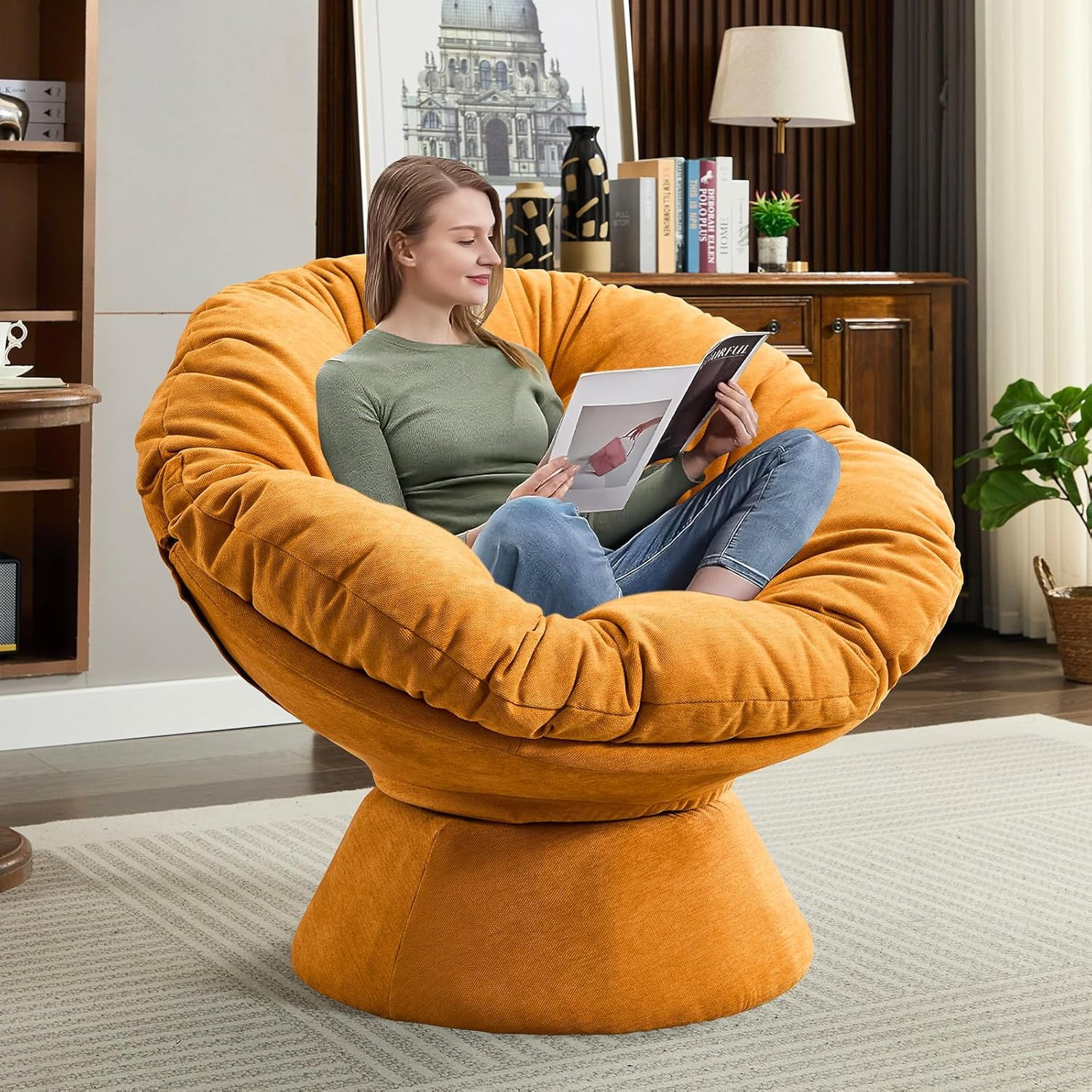 Papasan Chair Circle Chairs For Bedroom LUCKHAO Oversized