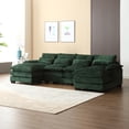 thumbnail image 1 of LUCKHAO Oversized U Shape Symmetrical Sectional Sofa Cloud Couch , Chenille Comfy Deep Seat Sleeper Sofa with Double Chaise , Modular Couch Symmetrical 6-Seater Corner Sofa, 1 of 18