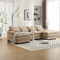 thumbnail image 1 of LUCKHAO U Shape Sectional Sofa Cloud Couch for Living Room, 110" Modern Chenille Comfy Modular Sofa, 4 Seat Sofa Sleeper with Double Chaise & Memory Foam, 1 of 24
