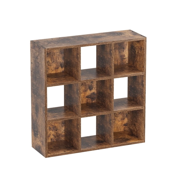 LUCKLIFE 9 Cube Storage Organizer, 11-Inch Cube Shelf Bookcase with Removable Back Panels, Horizontal or Vertical, Brown