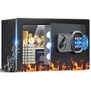 LUCKLIFE Biometric Fingerprint Safe Box, 0.44 Cu Ft Small Home Security Safe with Electronic Keypad, Shelf & Wall Mount Kit