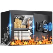 LUCKLIFE Biometric Fingerprint Safe Box, 0.8 Cu Ft Small Home Security Safe with Electronic Keypad, Shelf & Wall Mount Kit