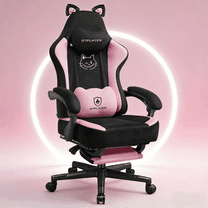 LUCKLIFE Cute Gaming Chair with Cat Paw,Computer Chair with Footrest, Reclining PC Game Chair for Girl, Teen