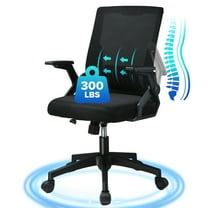 CloudRest Pro Mid Back Mesh Office Chair with Flip-Up Armrests for home office, Black