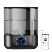 LUCKLIFE Smart Humidifiers for Bedroom,5L Top Fill Cool Mist & 36H Runtime Ultrasonic Humidifier,Quiet 28dB Essential Oil Diffuser for Baby & Plants, Black