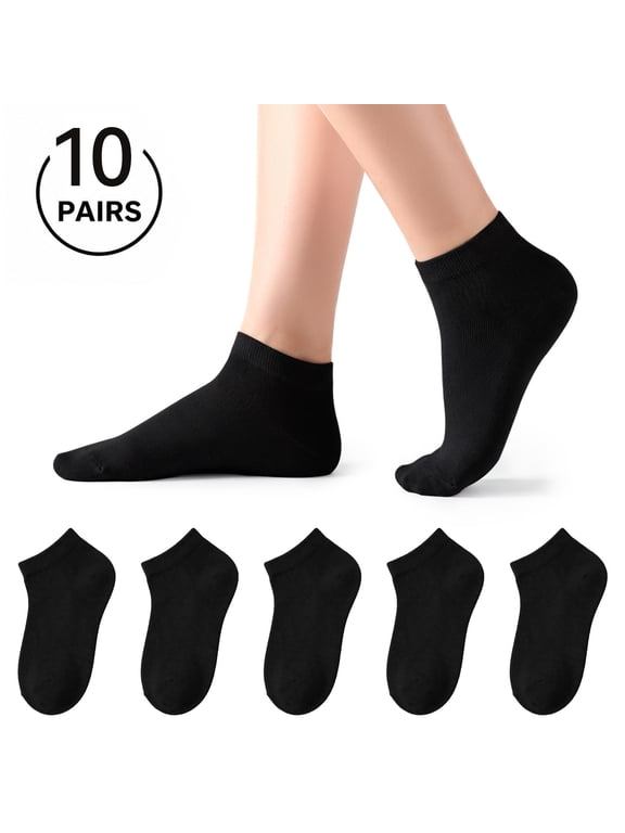 10-Pack Cotton Ankle Socks for Women Soft Socks Size 5-11