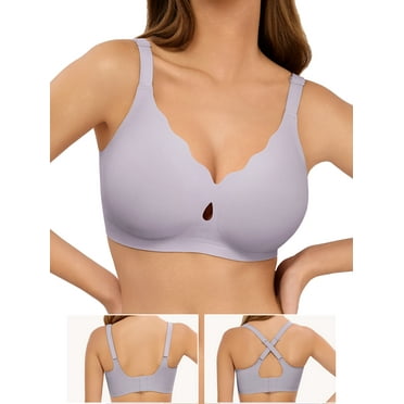 LUCKMEEY Seamless Bras for Women Wireless Full Coverage Bralettes Comfortable Wirefree Bra S-3XL