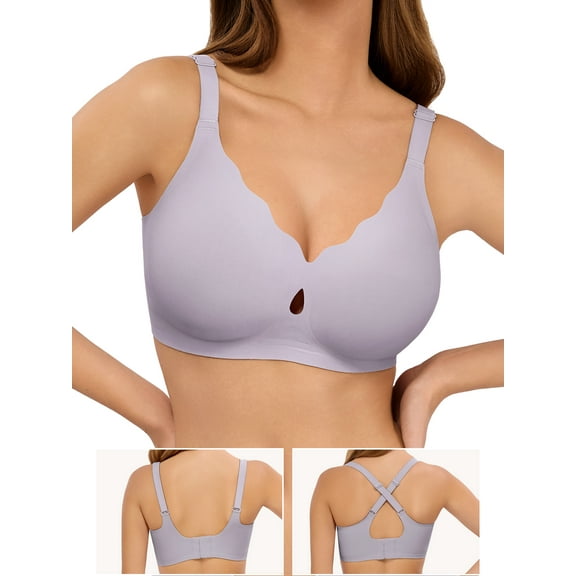 LUCKMEEY Seamless Bras for Women Wireless Full Coverage Bralettes Comfortable Wirefree Bra S-3XL