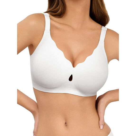 LUCKMEEY Seamless Bras for Women Wireless Full Coverage Bralettes Comfortable Wirefree Bra S-3XL