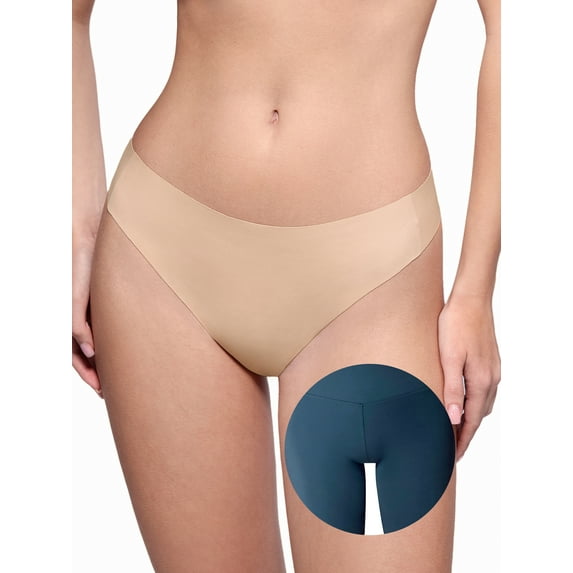 LUCKMEEY Seamless G-String Thongs for Women Camel Toe Cover Thong Concealer Panties Underwear