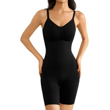 LUCKMEEY Tummy Control Shapewear Bodysuits for Women V Neck Faja Butt Lifting Seamless Body Shaper