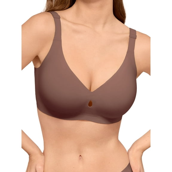 LUCKMEEY Wireless Bras for Women Seamless Full Coverage Push up Everyday Bra Plus Size