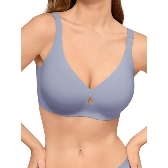 LUCKMEEY Wireless Bras for Women Seamless Full Coverage Push up Everyday Bra Plus Size