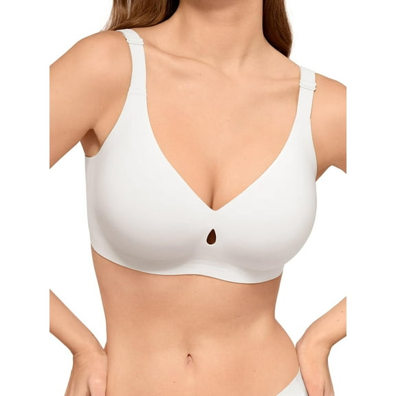 LUCKMEEY Wireless Bras for Women Seamless Full Coverage Push up Everyday Bra Plus Size