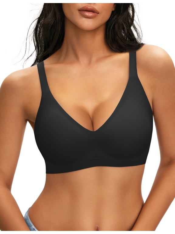 Women Deep V Plunge Seamless Wireless Support Convertible Bralette