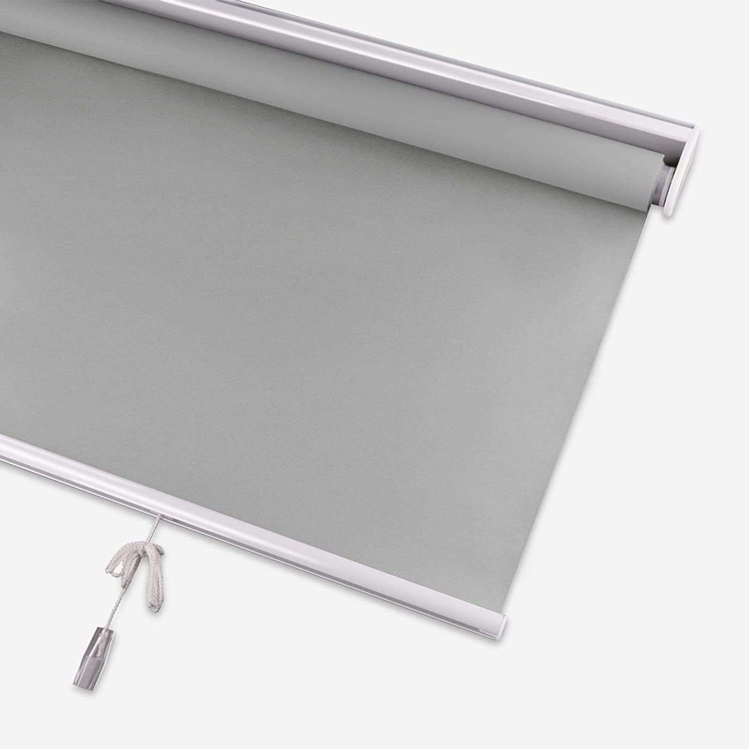 LUCKUP 19.5" Cordless Polyester Blackout Blinds Gray, 72" x 72"