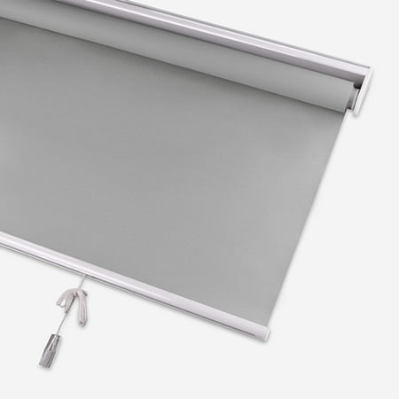 LUCKUP 19.5" Cordless Polyester Blackout Blinds Gray, 72" x 72"