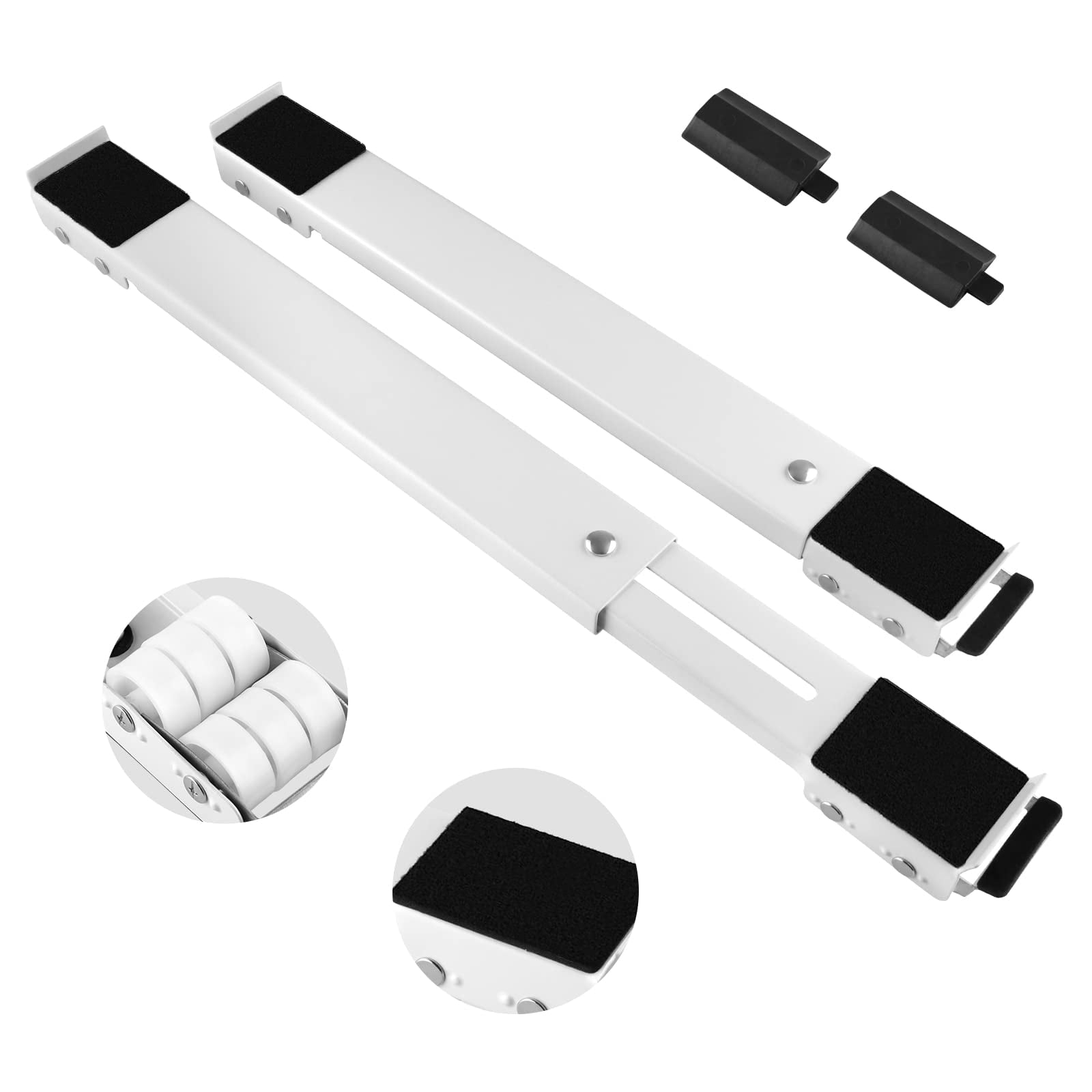 LUCKUP Appliance Rollers Heavy Duty Washing Machine Stand with Wheels, Furniture Dolly Mobile Roller for Refrigerators, Dryers and Dishwashers, Support 660 LB, White