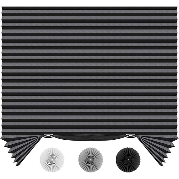 LUCKUP Cordless Light Filtering Pleated Fabric Shade, 1 Pack, 48"Wx72"L