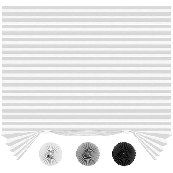 LUCKUP Cordless Light Filtering Pleated Fabric Shade, 2 Pack, 48"Wx72"L