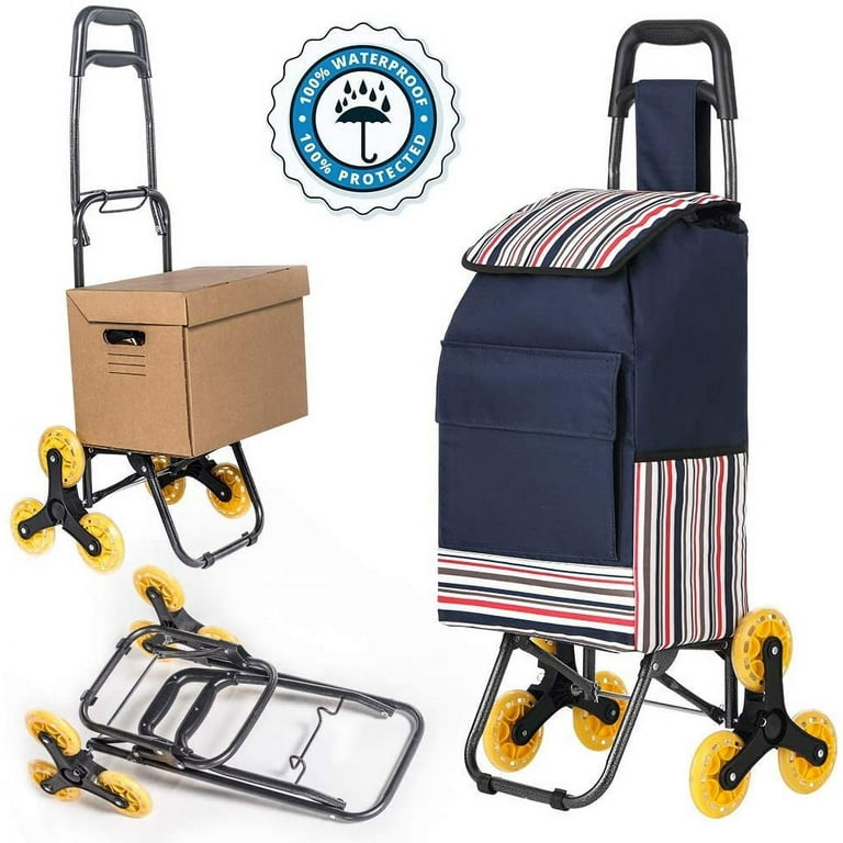 LUCKUP Folding Shopping Cart Stair Climbing Cart Grocery Laundry