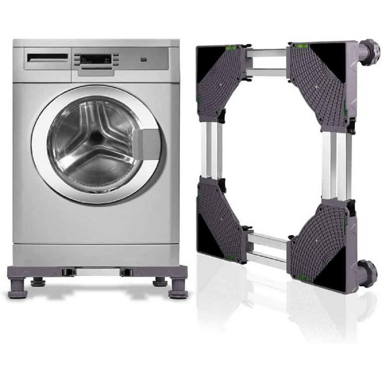 LUCKUP Mini Fridge Stand Washing Machine Pedestal Universal Appliance  Adjustable Base Portable Multi-functional Stand Double Tube Square for  Dryer, Dorm Refrigerator Grey, 4 Feet 