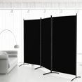 thumbnail image 1 of LUCKUP Room Divider 3 Panel Folding Privacy Screen for Bedroom, Living Room, Office, Freestanding Portable Temporary Wall Divider for Room Separation, 102" Lx71 W, Black, 1 of 7