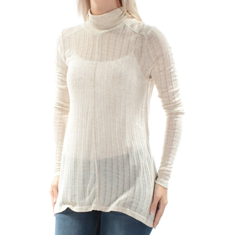 LUCKY BRAND $49 Womens New 1052 Beige Sheer Without Cami Long Sleeve Top XL  B+B