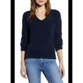 thumbnail image 1 of LUCKY BRAND $69 Womens New Navy Textured V Neck Long Sleeve Sweater XL B+B, 1 of 4