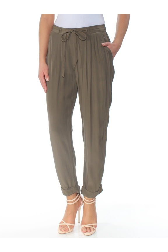 $89 Womens New 1883 Green Belted Straight leg Casual Pants XL B+B