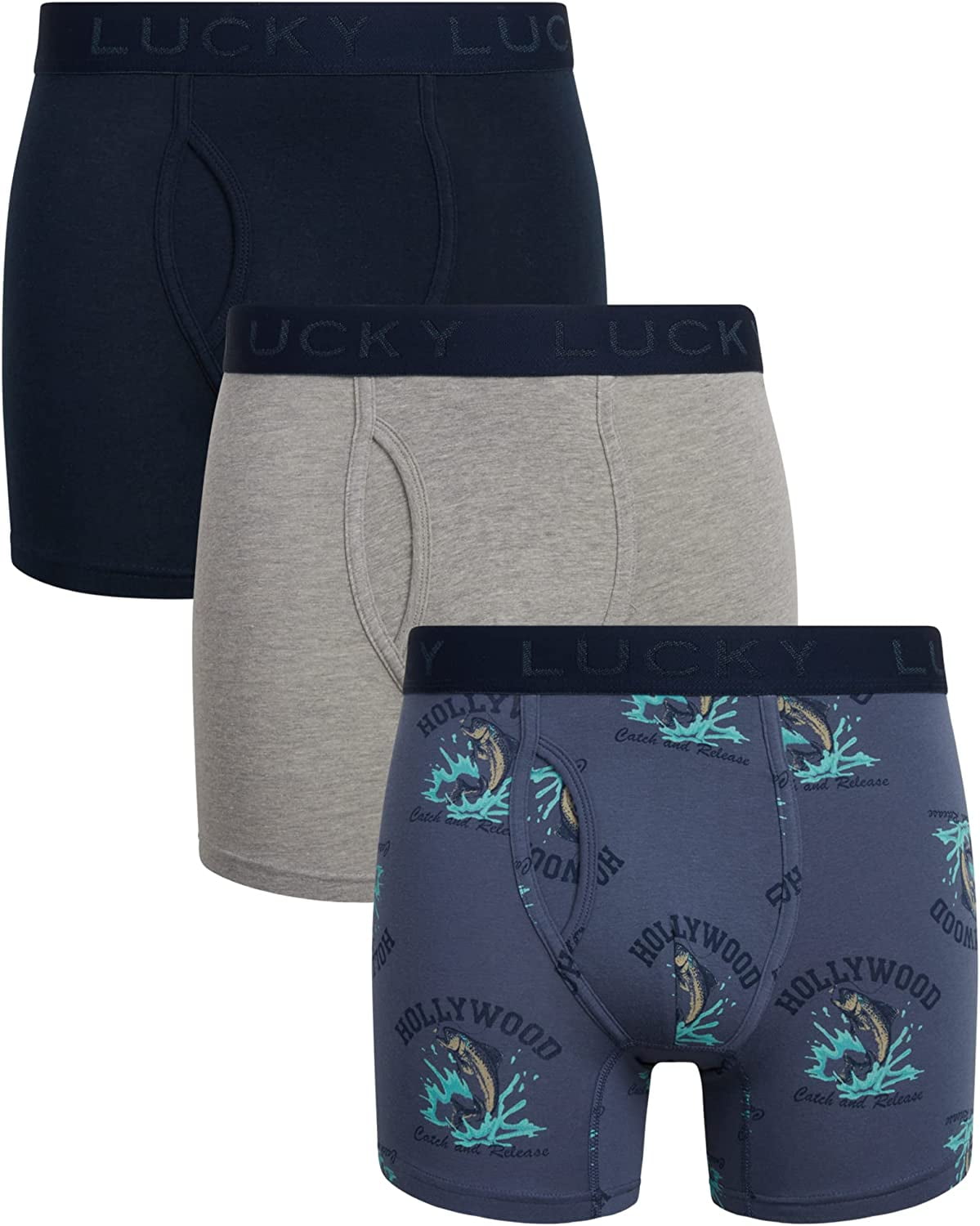 LUCKY BRAND BOXER X3 - 221 HOLLYWOOD FISH - MEDIUM MEN BRIEF UNDERWEAR PACK P259