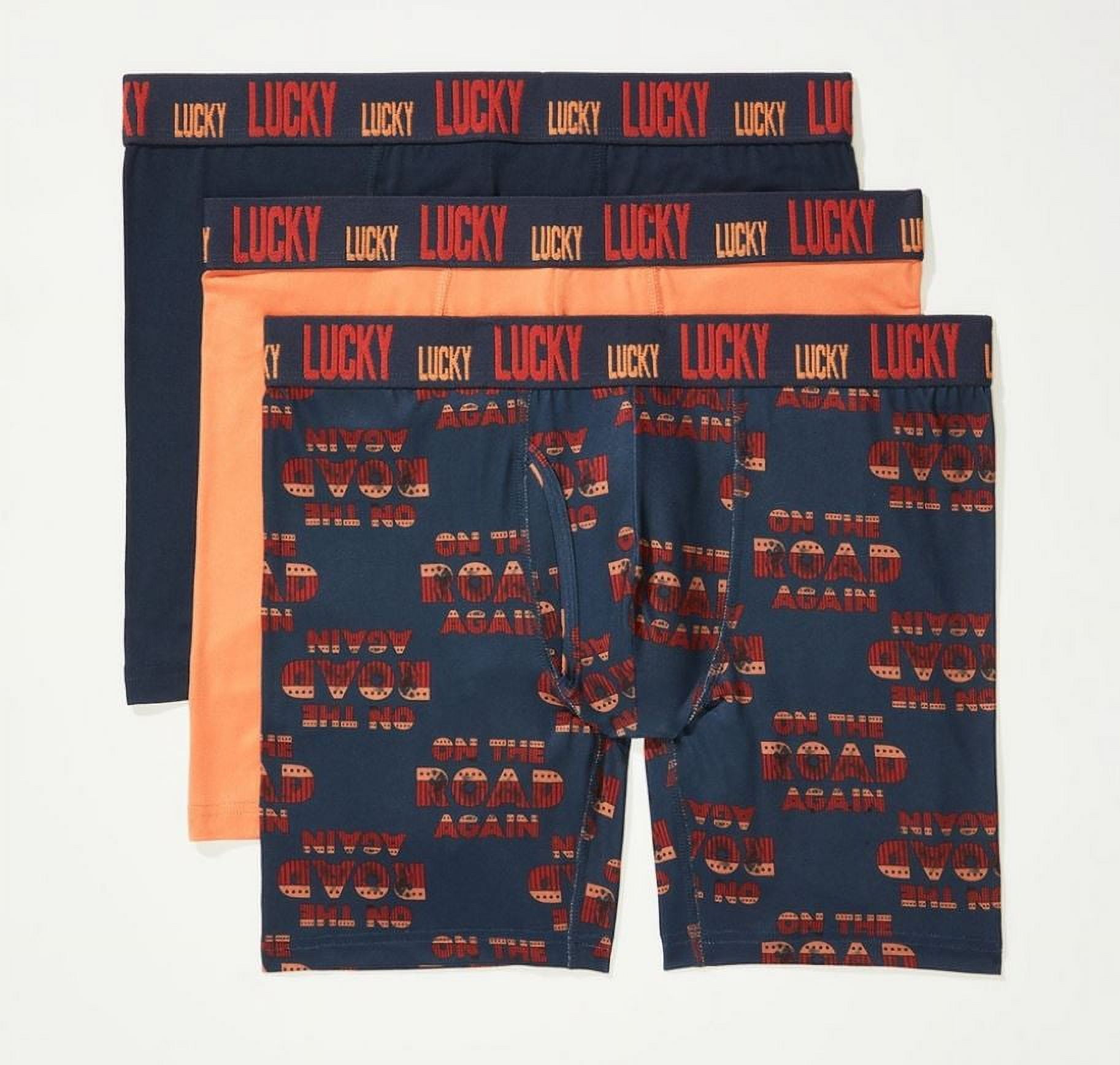 LUCKY BRAND BOXER X3 - 223 ORANGE LETTER - XLARGE -MEN BRIEF UNDERWEAR PACK P271