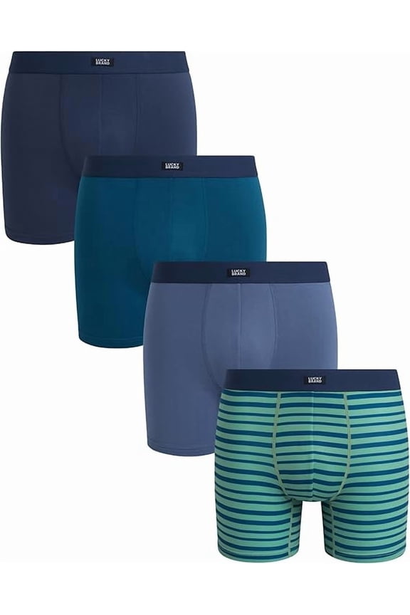 BOXER X4 - 253 GREEN STRIP - LARGE - MEN BRIEF UNDERWEAR PACK P579