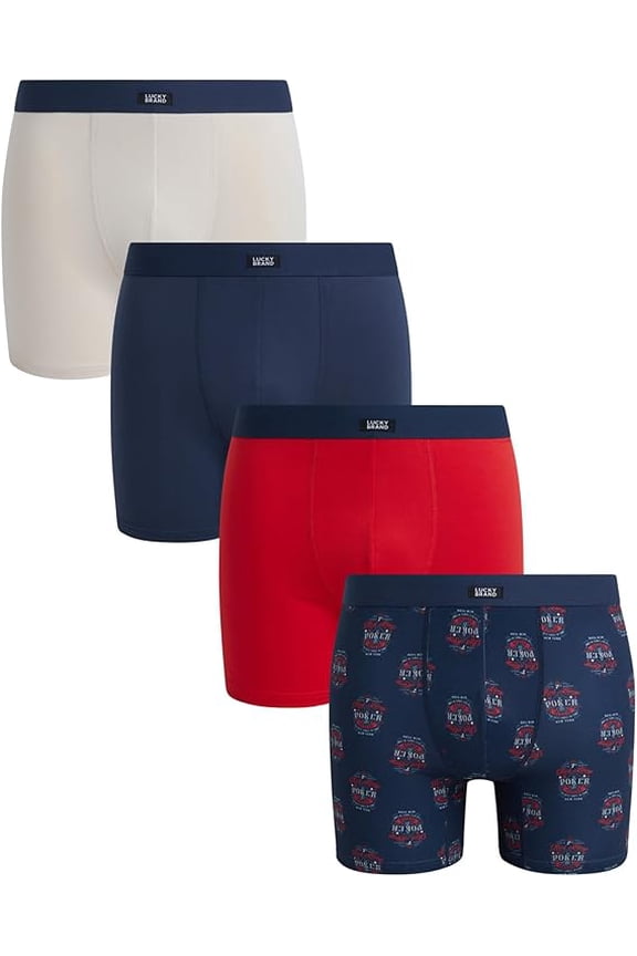 BOXER X4 - 253 RED POKER - LARGE - MEN BRIEF UNDERWEAR PACK P576