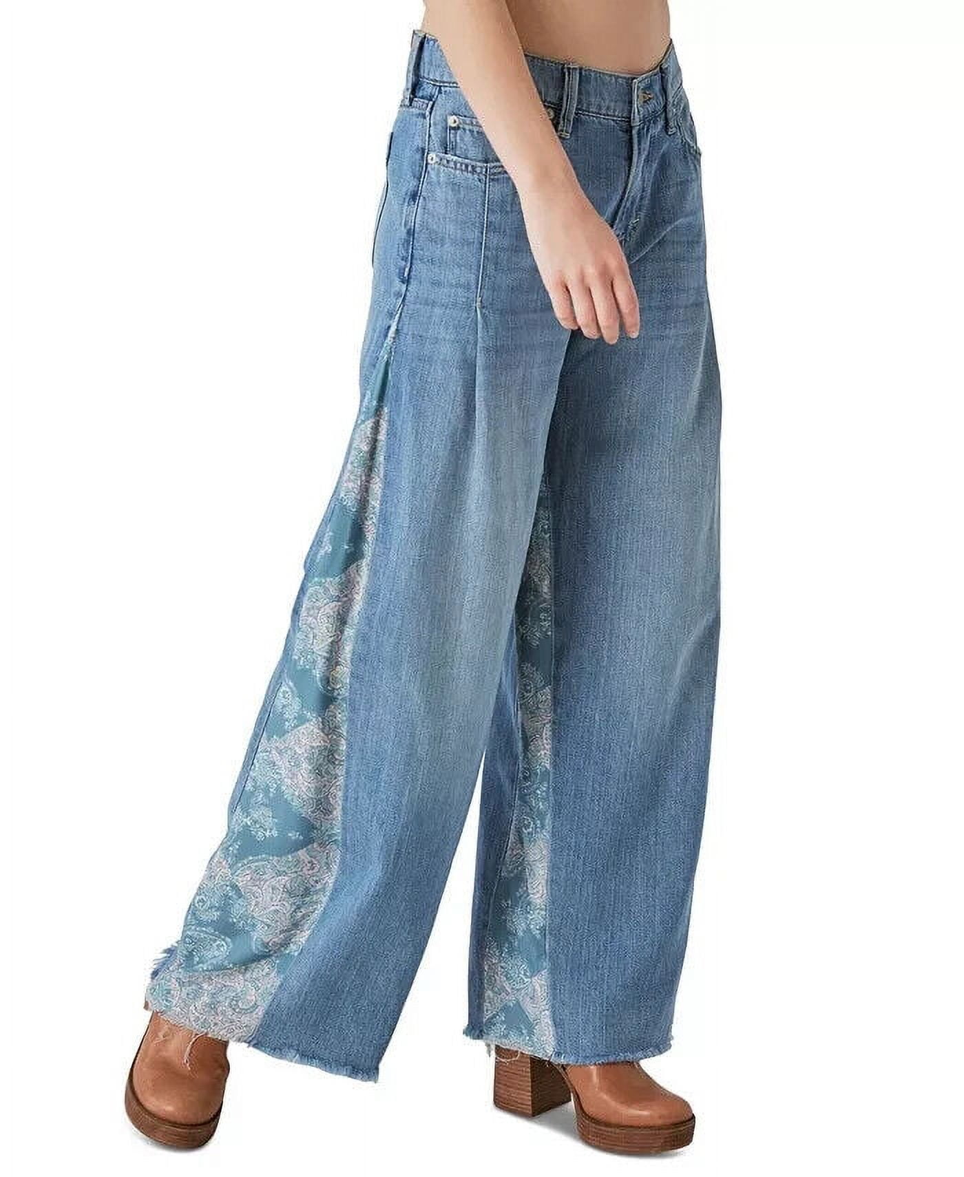 LUCKY BRAND Laura Ashley x Women s Print Detail Palazzo Jeans Blue Size 29 MSRP Walmart