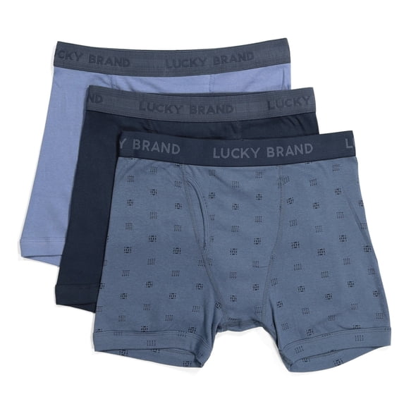 LUCKY BRAND MEN - 3 PACK BOXER BRIEF - 193 P02 ALL BLUE - LARGE - UNDERWEAR