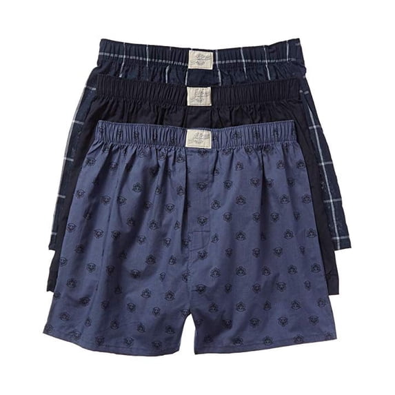 LUCKY BRAND MEN - 3 PACK WOVEN BOXER - 193 P74 TIGER - SMALL - UNDERWEAR