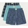 thumbnail image 1 of LUCKY BRAND MEN WOVEN X3 - 223 AQUA PLAID XLARGE - UNDERWEAR 3 PACK BOXER P280, 1 of 2