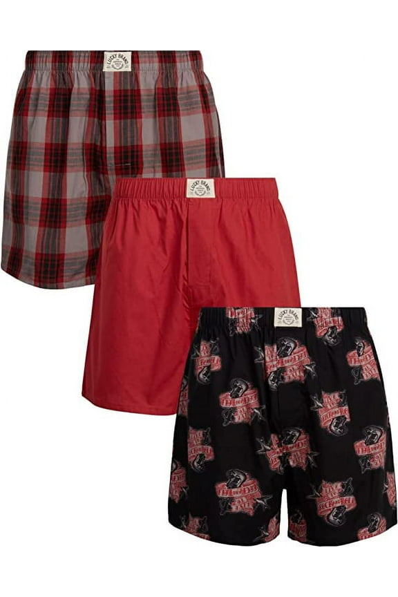 MEN WOVEN X3 - 223 GUITAR ROCK SMALL - UNDERWEAR 3 PACK BOXER P266