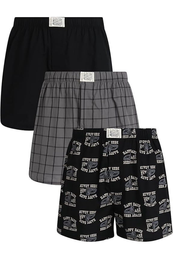 MEN WOVEN X3 - 253 HAPPY DAYS SMALL - UNDERWEAR 3 PACK BOXER P537