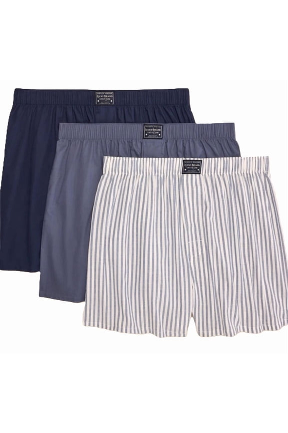 MEN WOVEN X3 - 253 STRIPED XLARGE - UNDERWEAR 3 PACK BOXER P718