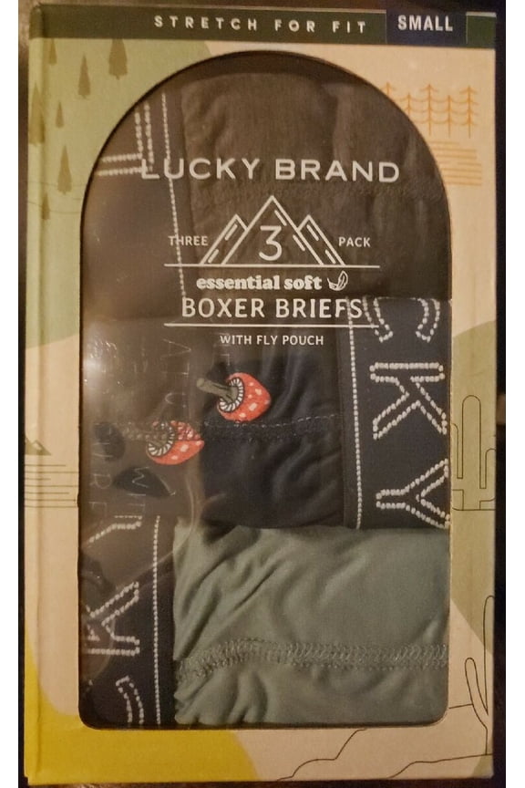 Men's 3 Pack Essential Soft Boxer Briefs Size S