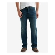 LUCKY BRAND Mens Navy Straight Fit Denim Jeans 33W X 32L