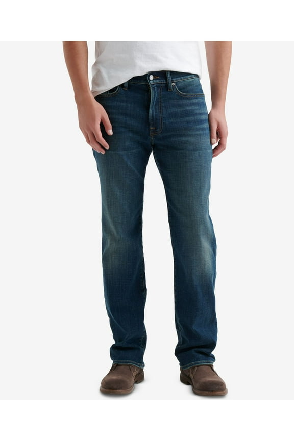 Mens Navy Straight Fit Denim Jeans 34 X 30