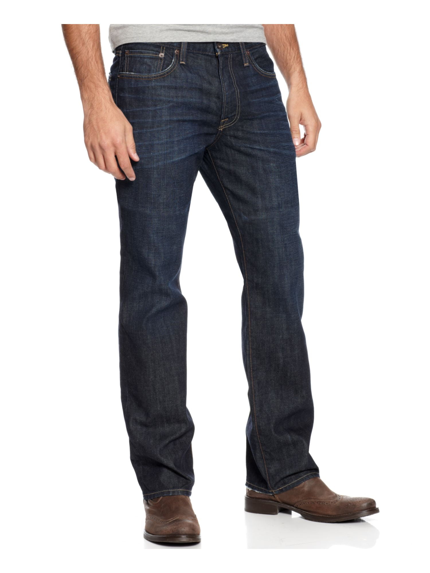 LUCKY BRAND Mens Navy Straight Leg, Straight Fit Denim Jeans W32/ L30