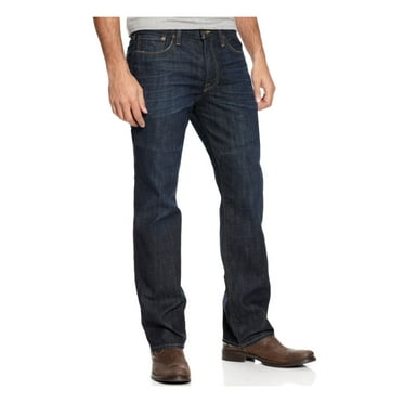 LUCKY BRAND Mens Navy Straight Leg, Straight Fit Denim Jeans W32/ L30